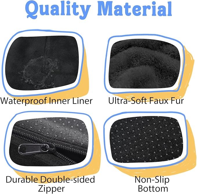 Chez Paw XXL Orthopedic Dog Bed for Extra Large Dogs, Extra Thick Egg-Crate Foam Waterproof Pet Couch with Removable Washable Cover, 4-Sided Bolster & Non-Slip Bottom, Black 45"x35"x7.5"