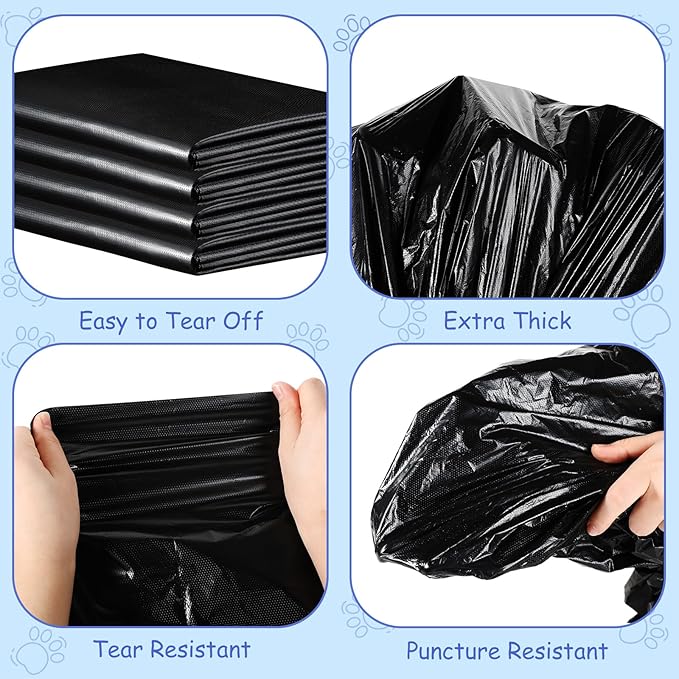 2 Packs 100pcs Black Dog Waste Bags 26" W x 33" l Dog Waste Station Can Liners Heavy Duty Thick Large Poop Bags for Pet Refill Rolls for Doggy Pet Outdoor