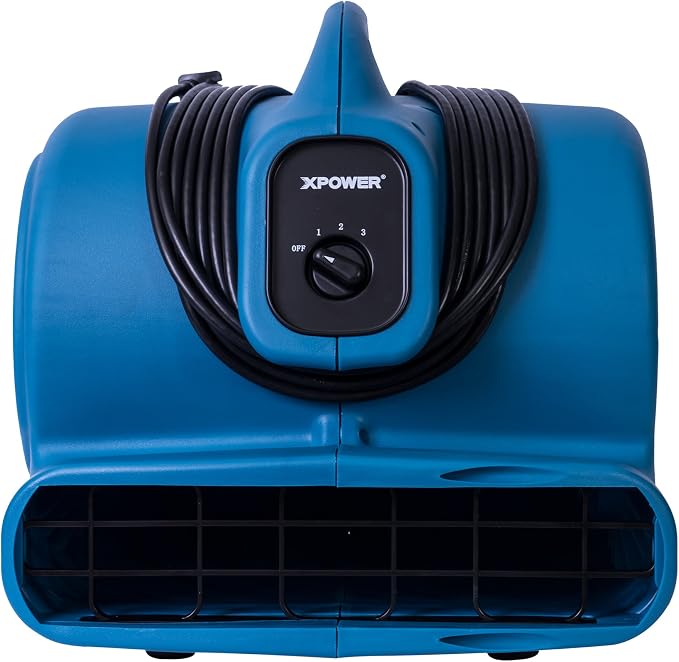 XPOWER P-630 Pro 1/2 HP 2800 CFM Centrifugal Air Mover, Carpet Dryer, Floor Fan, Blower, for Water Damage Restoration, Janitorial, Plumbing, Home Use