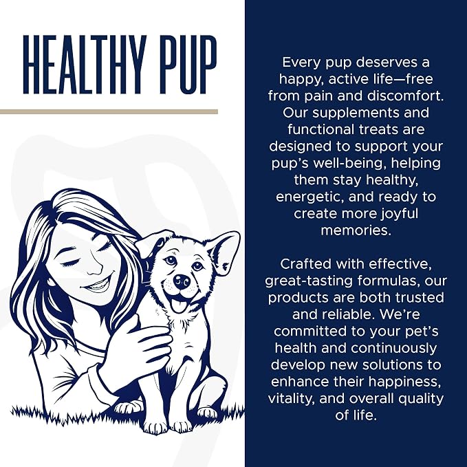 Healthy Pup Calming Chews for Dogs with Melatonin - 60 Delicious Soft Treats for Dog Anxiety Relief for Large and Small Dogs - Peanut Butter Flavor - Includes Chamomile, Thiamine, L-Tryptophan