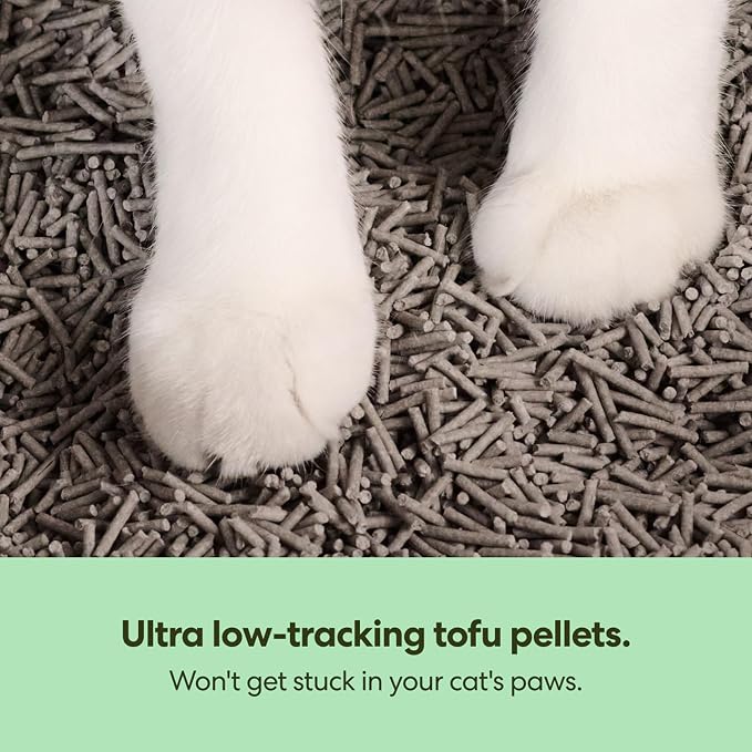 Tuft & Paw Really Great Cat Litter, Ultra Low Tracking Tofu Cat Litter, Clumping, Flushable, Odor Control, Dust-Free, Unscented - 9.25lbs x 2Bags (Charcoal)