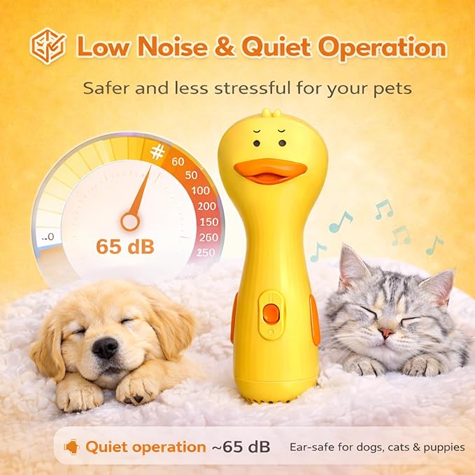 Pet Hair Dryer - Quiet Dog Blower Grooming Dryer – 2-in-1 Dog Dryer for Pet Grooming with Replaceable Slicker Brush, Compact Lightweight ABS Dogs Blower, Low Noise for Cats, Puppies & Dogs