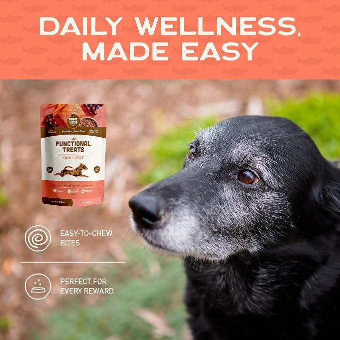 Smart Cookie All Natural Dog Treats - Healthy Skin & Coat Salmon Dog Treats - Ideal for Sensitive Stomachs or Itchy, Allergic, Dry Skin - Dehydrated, Crunchy, Human-Grade, Made in USA - 8oz, Pack of 3