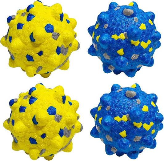 4PCS Indestructible Tennis Balls for Dogs, Dog Balls for Aggressive Chewers, Durable Bouncy Toy Balls, Interactive Toys Fetch Game, Lightweight Floating Medium
