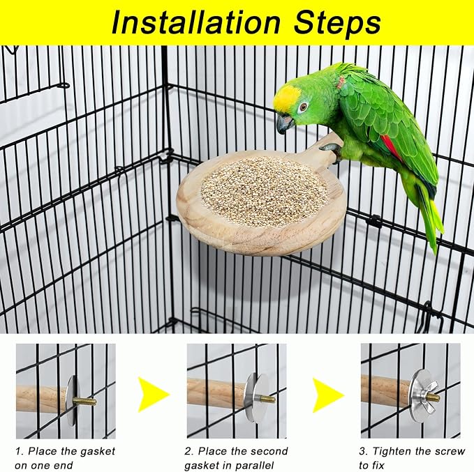 ASOCEA Bird Cage Seed Catcher and 2 Pack Bird Food Stainless Steel Cups Universal Bird Cage Cover Skirt, Adjustable Parakeet Cage Nylon Mesh Netting for Round Square Cages Prevent Scatter and Mess