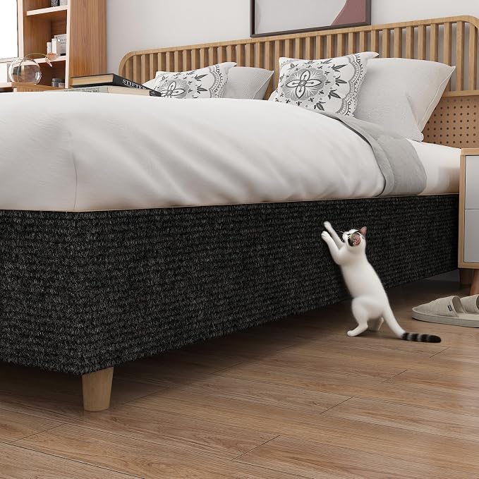 Yenhome 15.7"X160" Anti Scratch Furniture Protector from Cats Scratching Peel and Stick Black Cat Scratch Mat for Carpet Protector for Pets Durable Couch Protector from Cat Claws Wall Covering