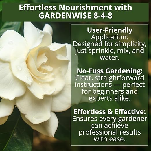 GARDENWISE 8-4-8 Acidic Fertilizer for Azaleas, Camellias (Camelia), Hydrangeas, Blueberries, Gardenias, Magnolia Trees, Evergreens, and Rhododendrons - Ideal Iron-Rich Plant Food (2 QUARTS)