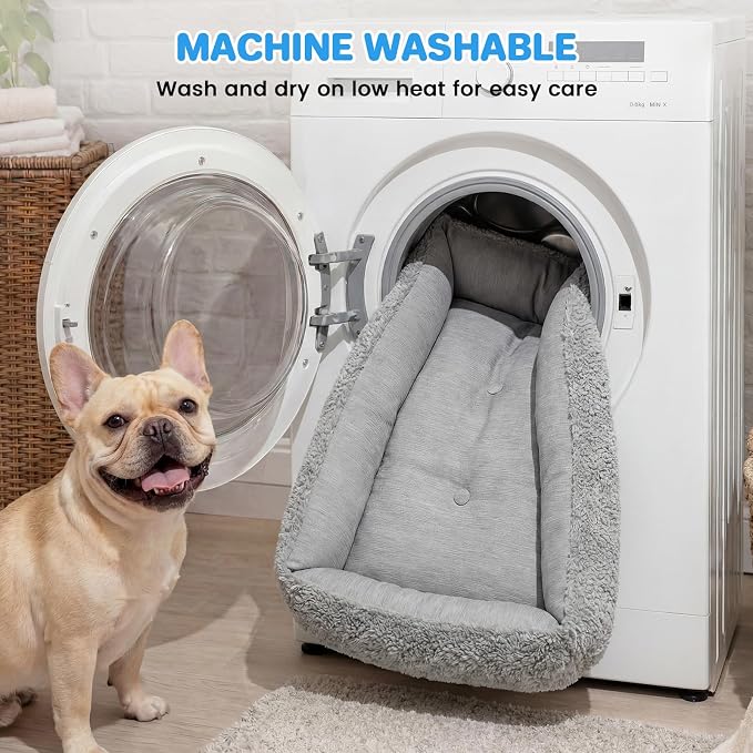 Cooling Dog Bed for Small Medium Dogs - Reversible Design (Ice‑Silk Cooling Layer | Sherpa Fleece Layer), Washable Dog Cooling Mat for Crates, Beds, Sofas 20" × 14"