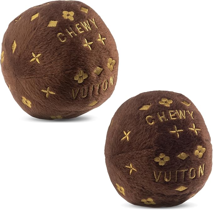 Dog Diggin Designs Chewnel Collection – Set of 2 Unique, Squeaky, Parody Plush Toys that Includes a Chewnel Bone and a Chewnel Ball