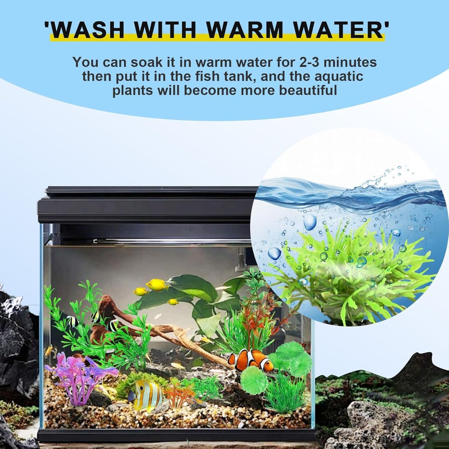 30Pcs Aquarium Plants, Green Fish Tank Plants, Artificial Aquarium Fish Tant Decor Plants, Plastic Water Grass Fish Tank Decorations