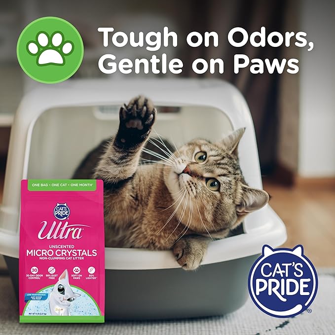 Ultra Micro Crystals UNSCENTED Premium Non-CLUMPING CAT Litter, 5-LB Bag (Pack of 2)