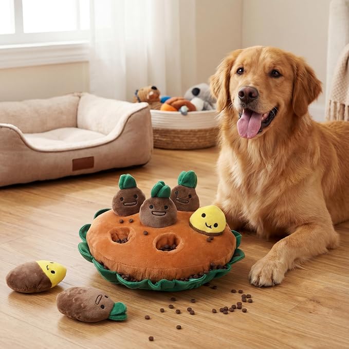 Skylety 7 Pcs Interactive Dog Toys Set, Snuffle Mat for Dogs, Treat Hiding Puzzle and Squeaky Plush, Sweet Potato Dog Toys for Small Medium Dogs, Training and Boredom Relief Plaything