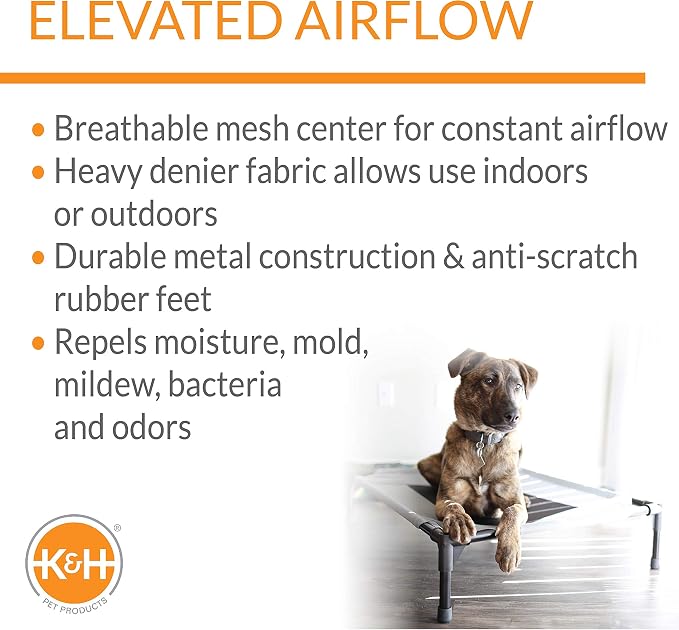 K&H Pet Products Original Elevated Pet Cot Tan with Microfleece Pad