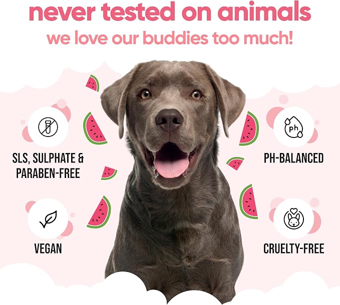 Watermelon Dog Shampoo by Buddycare | Deep Cleansing Shampoo for Dogs | Fresh Scented | with Aloe Vera and Pro Vitamin B5 (169.07oz)