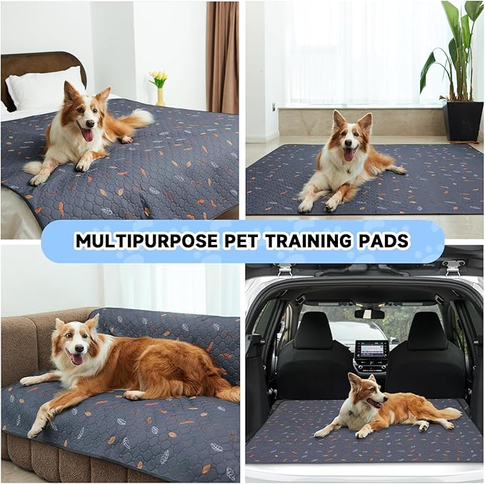 Sunheir Washable Pee Pads for Dogs 72"x72", Extra Large Reusable Puppy Pads Pet Training Pads for Dog Playpen, Waterproof Pee Pads for Puppy Playpen, Whelping Pad, Dog Playpen Indoor - Deep Grey