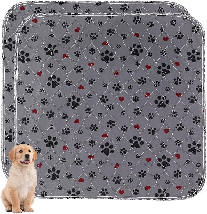 Washable Pee Pads for Dogs,2 Pack Extra Large 54"x54" Super Absorbent Reusable Puppy Pads,Non-Slip 100% Waterproof Dog Pee Pads,Pet Training Pads for Couch, Crate,Potty Training,Floor
