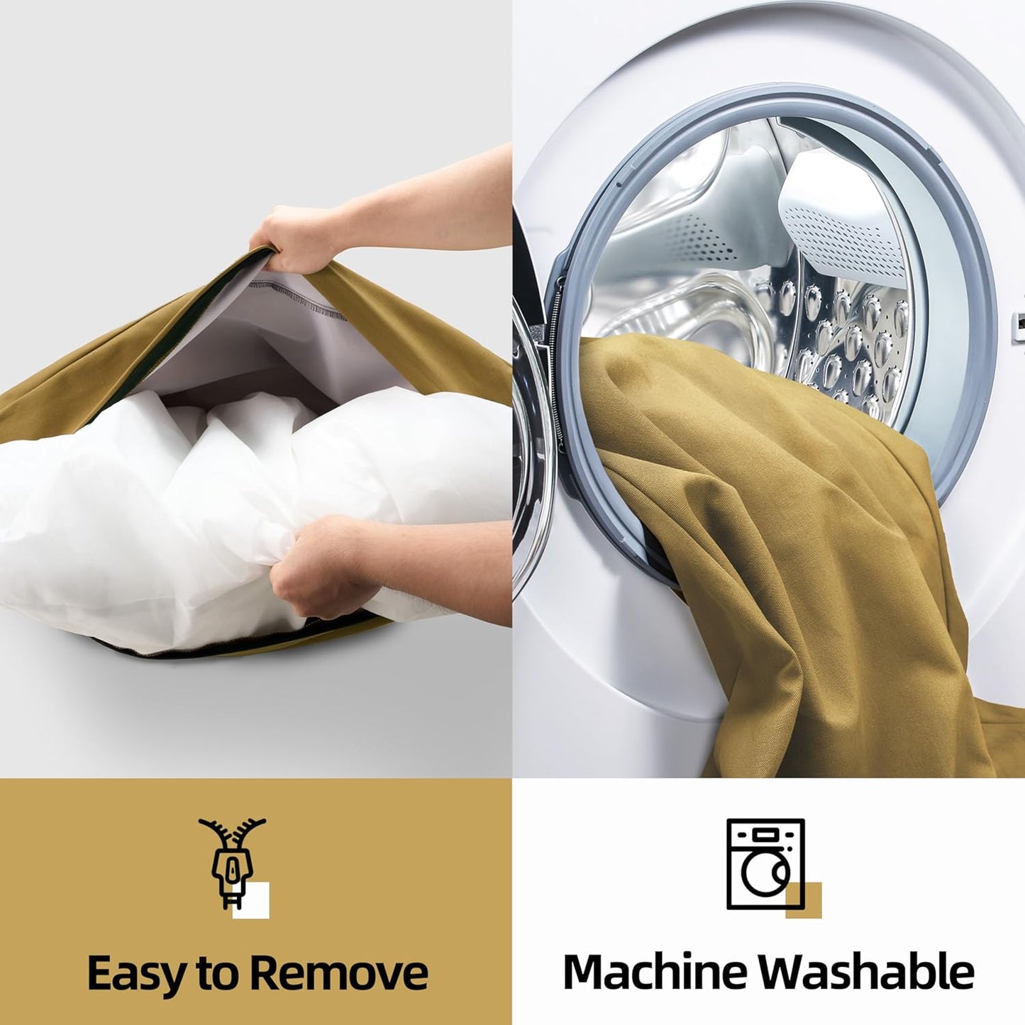 Sytopia 36-Inch Canvas Outdoor Dog Bed, Waterproof & Washable with Removable Cover, Ideal for Medium & Large Dogs, Chew-Proof Great for Indoor, Outdoor, Crate, or Patio Use (Yellow)