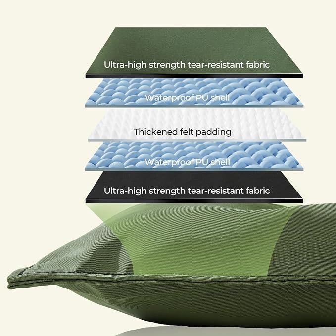 Chew Proof Indestructible Dog Bed - Durable Dog Bed for Aggressive Chewers, Machine Washable & Waterproof Indoor Outdoor Crate Pad, Tough Kennel Pad for Large Dogs (X-Large (28"x47"),Green)