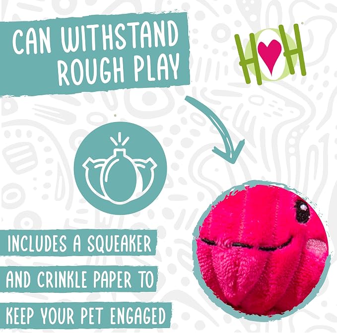HuggleHounds X-Brace Squeaky Dog Toy - Interactive Dog Toys for Large Pets to Keep Them Busy, Pet Supplies, Soft & Cute Puppy Plush with Squeak, Tough Plushy - Gillie Axolotl, Large