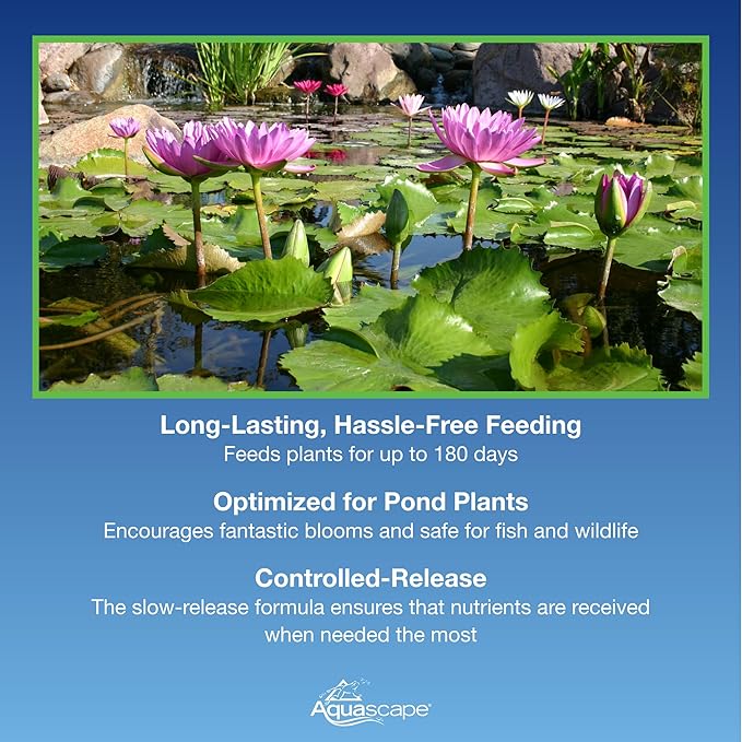 Aquascape Once-A-Year Pond Plant Fertilizer Capsules, 12-Pack, Promotes Aquatic Plant Health, Easy Annual Application, 89011