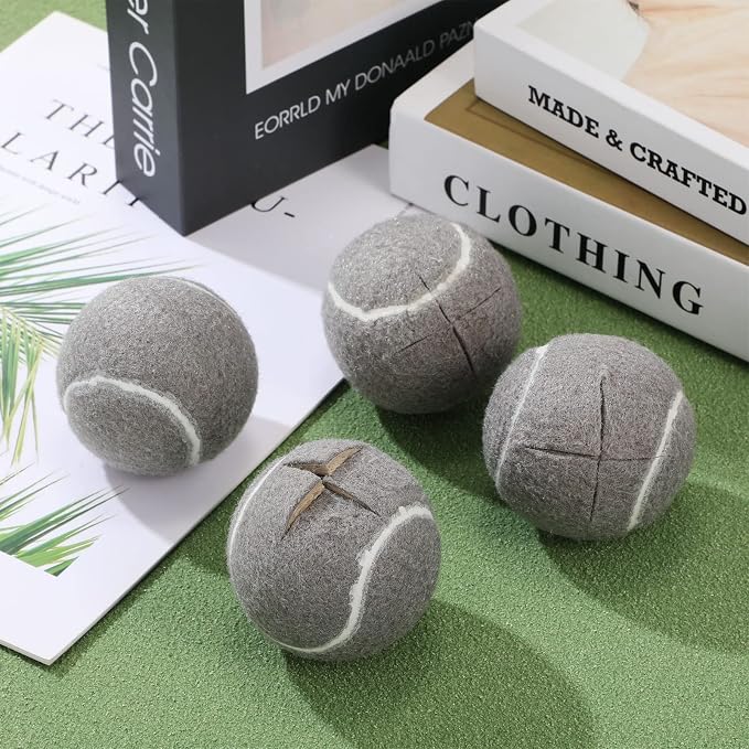 Macarrie 40 Pieces Precut Tennis Balls for Chairs Tennis Ball Chairs Foot Covers for Furniture Leg Classroom Floor Protection Chair Desk Legs Coverings(Gray)
