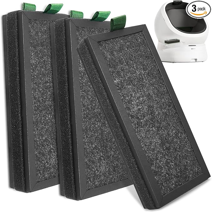 3 Pack Replacement Activated Carbon Filter Compatible with PETLIBRO Luma Automatic Self Cleaning Litter Box