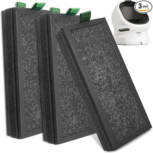 3 Pack Replacement Activated Carbon Filter Compatible with PETLIBRO Luma Automatic Self Cleaning Litter Box