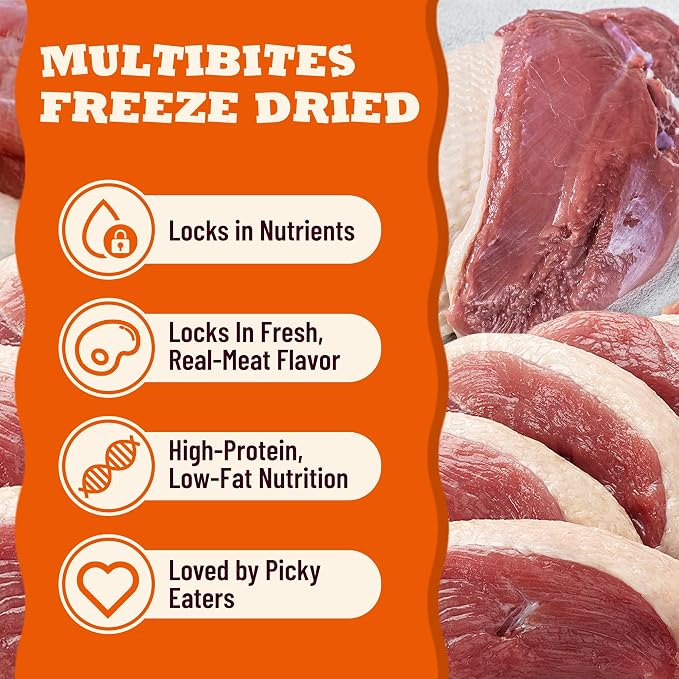 Freeze Dried Dog Treats, Single Ingredient Duck Breast Slices, Healthy Dog Treats for Medium & Large Dogs, Human Grade, Low Calorie, Grain Free Training Snacks for Dogs - 6.7oz