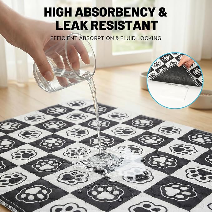 Washable Pee Pads for Dogs and Cats, 36x36In 5-Layer Ultra-Absorbent & Leak-Proof Potty Training Pads, Non-Slip Whelping Potty Pads for Housebreak Crates, Floors and Cars, 2 Packs