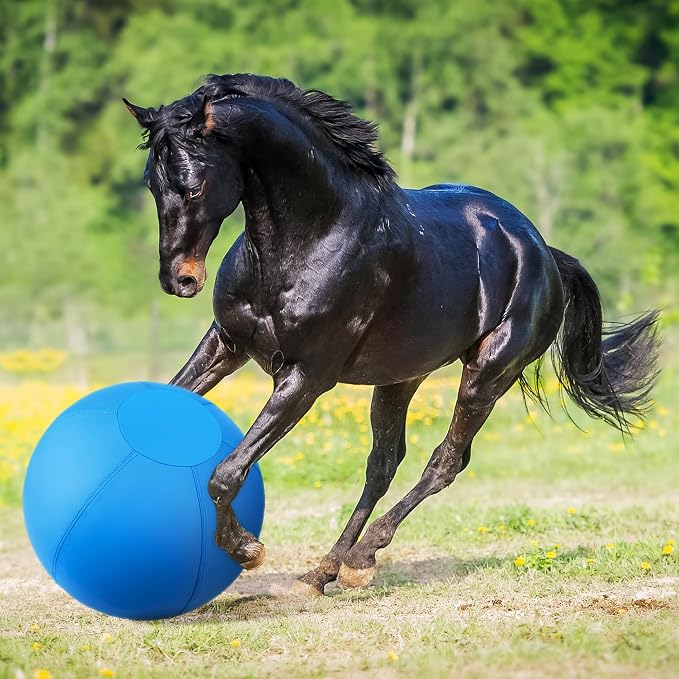 Herding Ball for Dogs and Horses, 25" Jolly Ball for Dogs, Dog Herding Balls for Australian Shepherd Collie, Durable Bite-Resistant with Reinforced Stitching, Large Dog Toys Gifts for Dog - Blue
