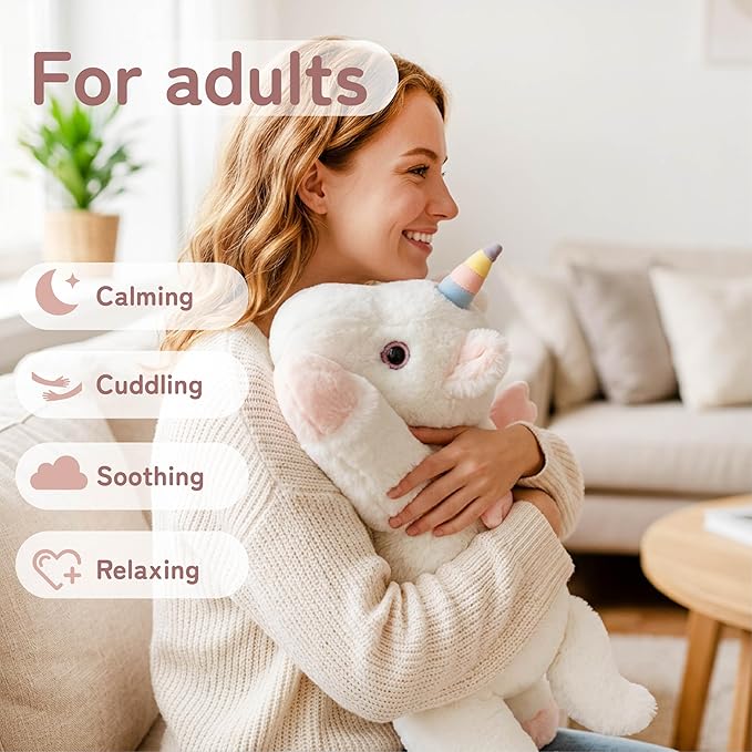 Niuniu Daddy 25" 5 lb Weighted Unicorn Stuffed Animal for Adults Kids, Giant Large Plush Toy, Soft Body Pillow for Sleeping, Huggable Gift for Everyday Comfort