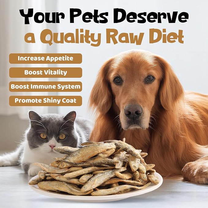 Minnows - Freeze Dried Minnows for Dogs & Cats, 100% Natural Single Ingredient Dog & Cat Treats, 2 oz