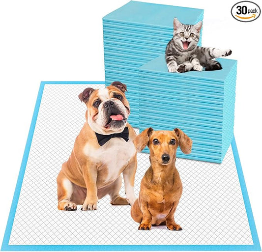 Boscute Thicken 6 Layers Heavy Absorbent XL 36"x24" Pet Training Dog Pee Pads, Extra Large Polymer Leak-Proof Quick Dry Puppy Pee Pads, Disposable Pee Pads for Dogs Cats Rabbit, 30 Counts