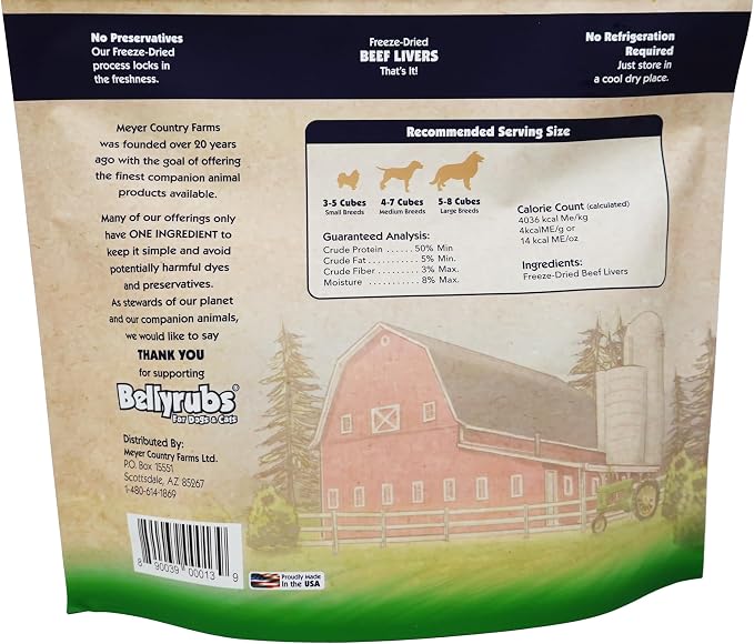 Freeze-Dried Beef Liver Treats for Small to Large Dogs 14oz | 100% Real Beef Liver Chews | All-Natural Gluten & Grain Free | High Protein Premium Dog Training Treat | Made in USA