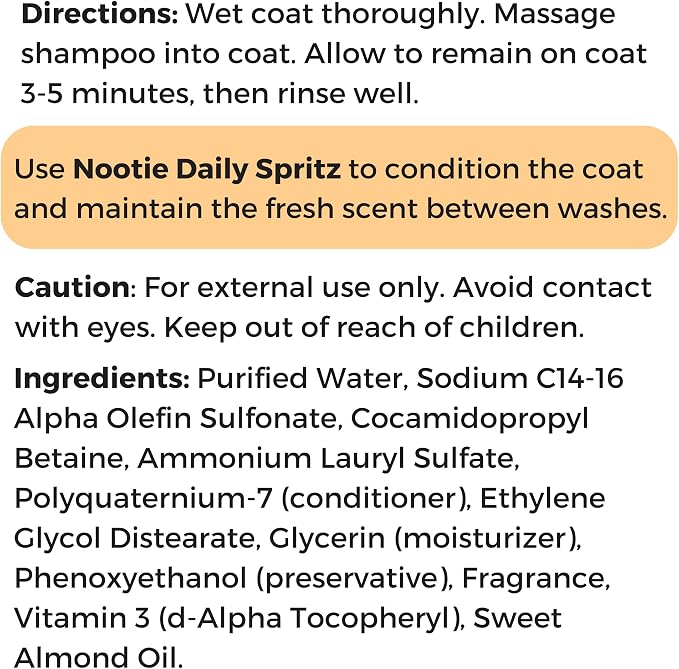 Nootie Moisturizing Warm Vanilla Cookie Pet Shampoo - 1 Gallon Size (G11WVC)