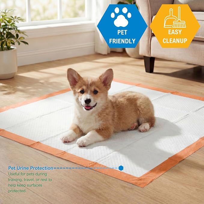 MED PRIDE Dog Training Pads with Adhesive Tabs & Attractant, 30 Count Puppy Pee Pads, 30 x 30 Inch Extra Large Disposable Potty Pads, 6-Layer Ultra Absorbent Leakproof Waterproof Pet Pads
