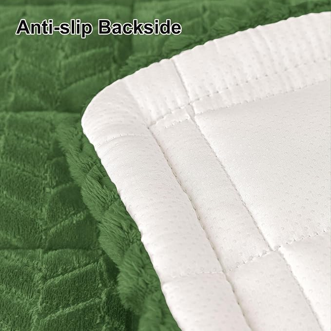 Smiry Couch Cover for Dogs, Non Slip Fuzzy Pet Sofa Covers Washable for 3 Cushion Couch, Soft Thick Furniture Protector for Cats Dogs, Against Fur, Dirt, Scratch Resistant (Olive Green, 35.4"x82.7")