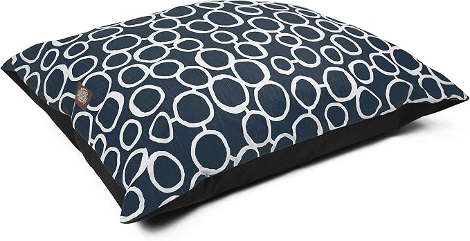 Majestic Pet Rectangle Medium Dog Bed - Washable Non Slip Comfy - Dog Crate Kennel Bed - Medium Breed 35x28 Inch - Fusion Navy