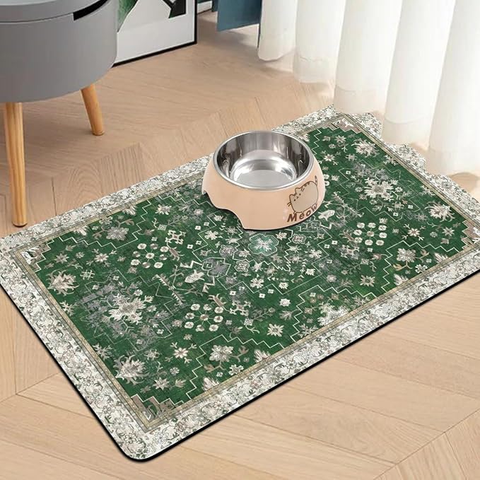 Pet Food Mats for Floor, Absorbent Dog Mat for Food and Water Dispenser Mat, Dog Food Mat Quick Dry Cat Food Mat Pet Supplies