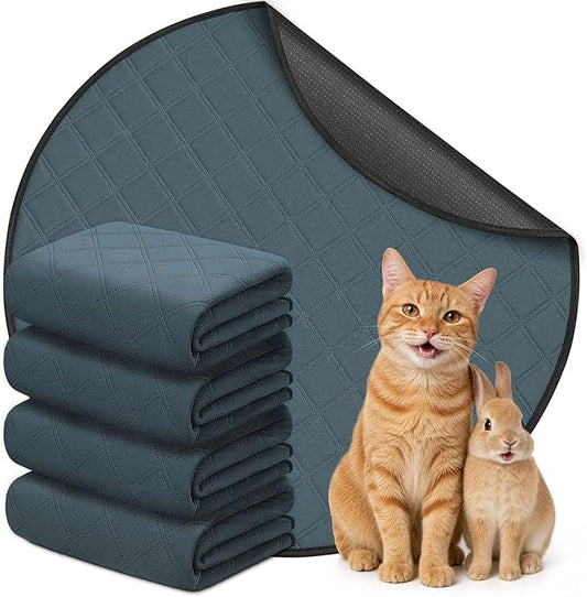 Siedihit Washable Reusable Pet Pee Pads, Absorbent Non-Slip Training Mat for Dog Cat Rabbit Puppy Kitten, Whelping Playpen Crate Bed Cage Home Indoor Outdoor (Small - 4pack, Round)