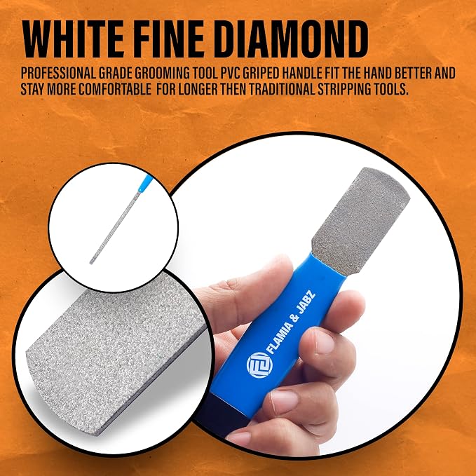 Stripping Metal Stone Diamond Edged for Dogs, Cats & Pets with Plastic Grip (2 Piece Pack of Coarse & Fine)