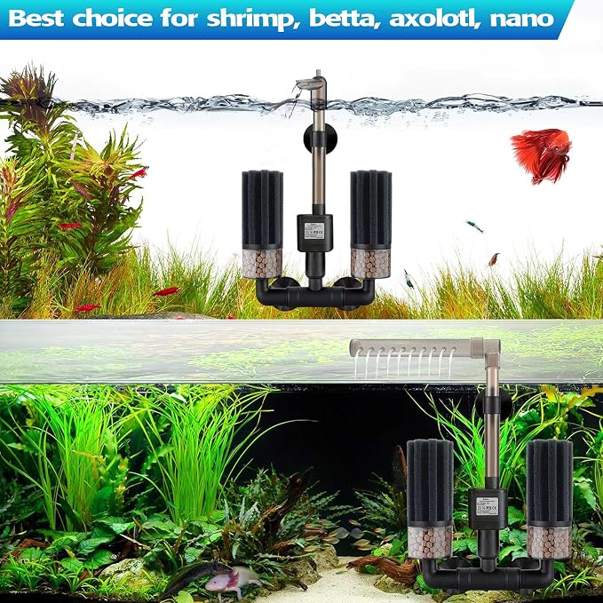 Aquarium Electric Sponge Filter for Shrimp, Betta,Nano and Fry Tank(S)