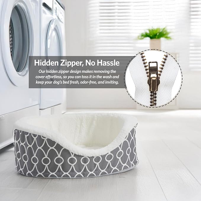 MidWest Homes for Pets Orthoperdic Egg-Crate Nesting Pet Bed w/ Teflon Fabric Protector, XS Gray
