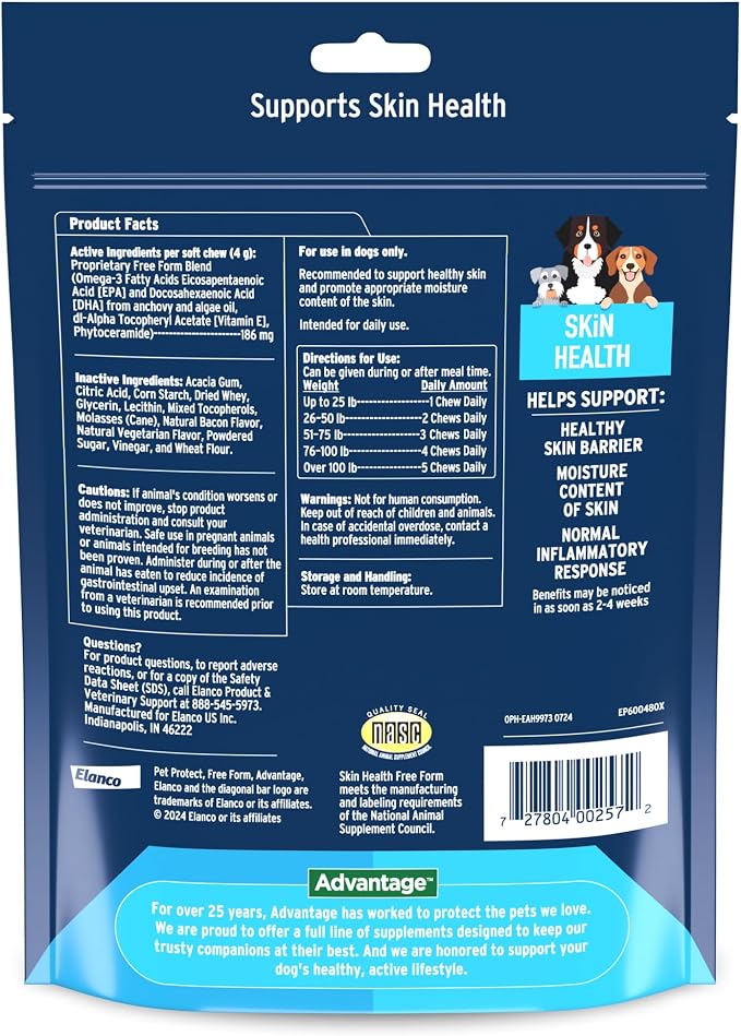 Bundle of Seresto Large Dog | 8 Months Protection + Pet Protect Skin Health Soft Chews for Dogs 60 Count