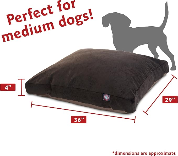 Majestic Pet Villa Rectangle Dog Bed Washable – Non Slip Comfy Pet Bed – Crate Bed with Removable Washable Cover – Kennel Bed for Sleeping, Polyester Fiber, Medium, Storm