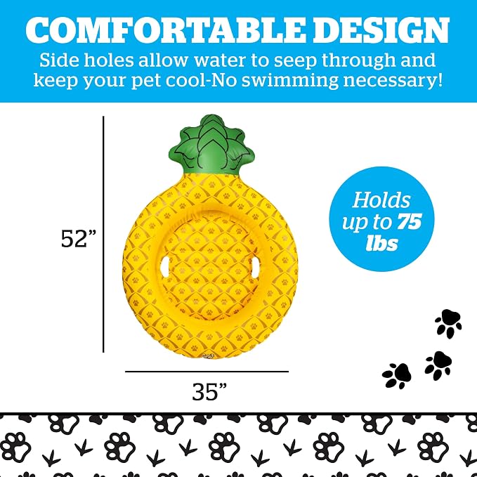 BigMouth Inc. Pool Float for Dogs, Durable Inflatable Vinyl Raft for Small to Medium Sized Dogs