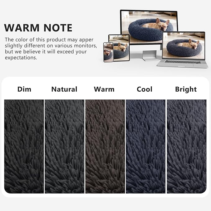 MIXJOY Orthopedic Dog Bed Comfortable Donut Cuddler Round Pet Beds Ultra Soft Washable Dog and Cat Cushion Bed (36'', Dark Gray)