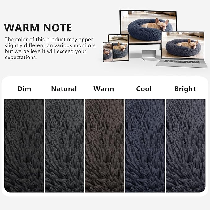 MIXJOY Orthopedic Dog Bed Comfortable Donut Cuddler Round Pet Beds Ultra Soft Washable Dog and Cat Cushion Bed (23'', Dark Gray)
