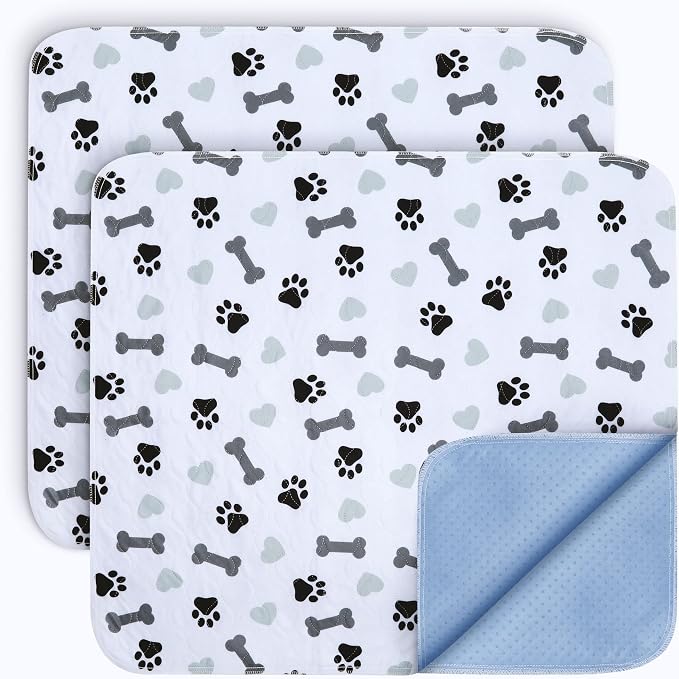 GREEN LIFESTYLE Washable Underpads Pack of 6 - 34x36 and Pack of 2 - 30x34 Bundle - Large Pee Pads for Dogs, Machine Washable Reusable Puppy Pads, Waterproof Pet Training Pad