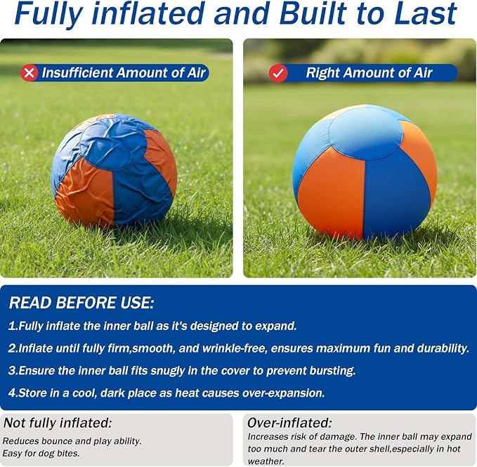 18'' Herding Ball for Dogs –Enhanced Chew Resistance with Durable 900D Oxford Cover, Interactive Dog Toy for Australian Shepherds, Cattle, Border Collies, Outdoor Training & Backyard Play